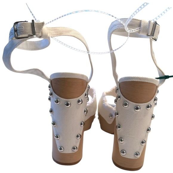 Gianni Bini DAISY White Denim Studded Platform Sandals - Picture 7 of 12